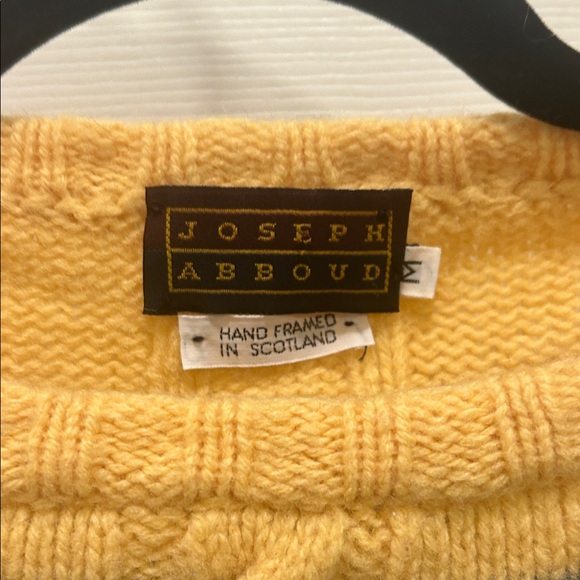 Vintage Joseph Abboud Yellow and Gray Striped Sweater - Picture 2 of 3